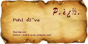 Pohl Éva névjegykártya